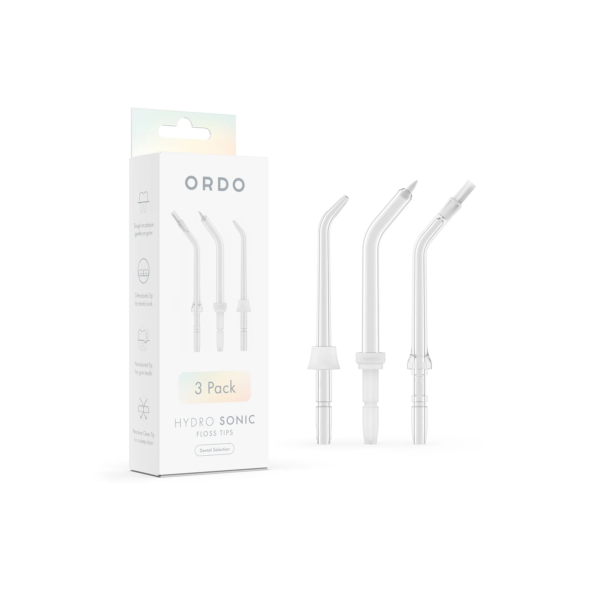 Ordo Hydro Sonic Water Flosser & 3x Floss Tips Dental Selection Bundle - Pearl Violet - Image 3