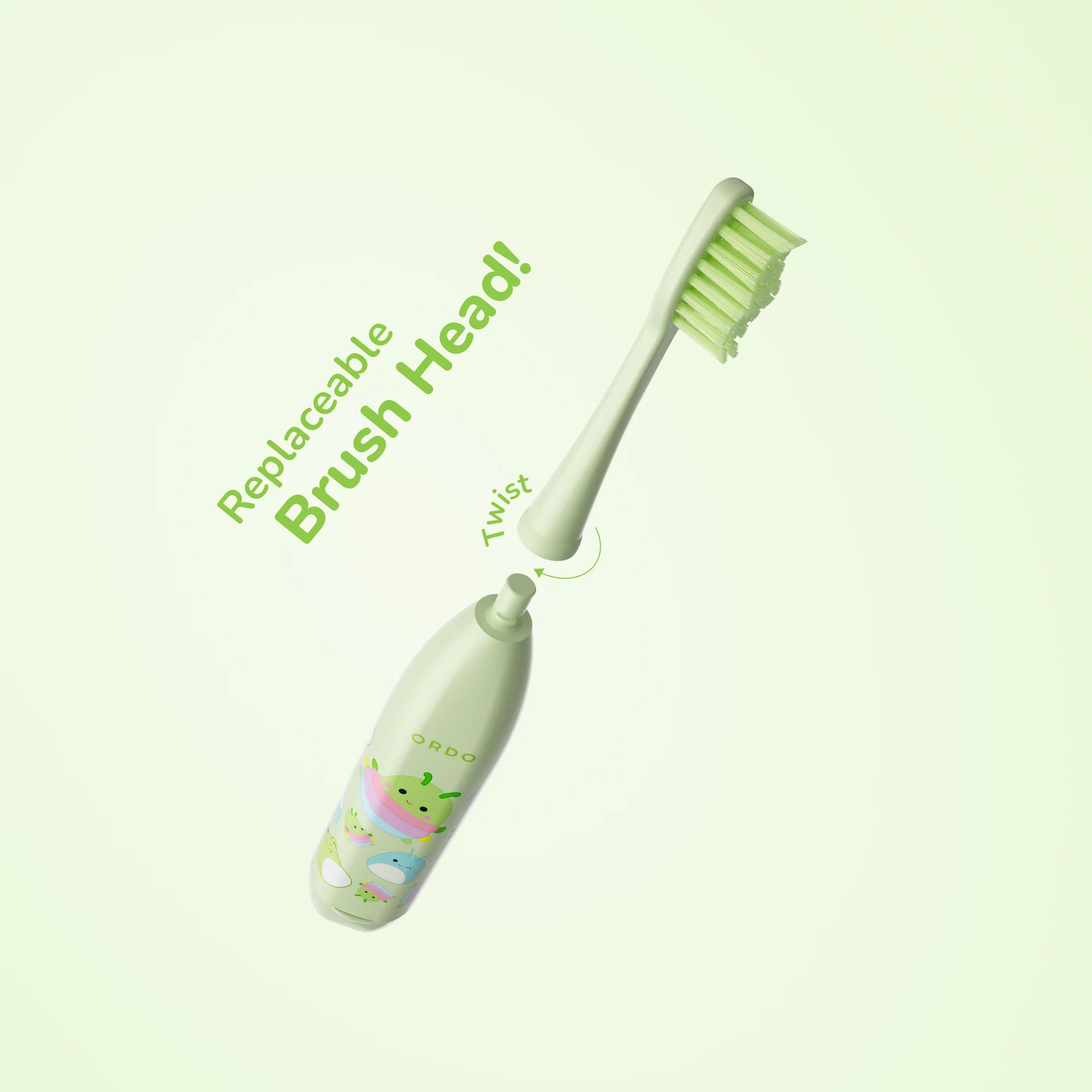 Ordo Sonic Kids Battery Toothbrush - Squishmallows Rutabaga - Image 7