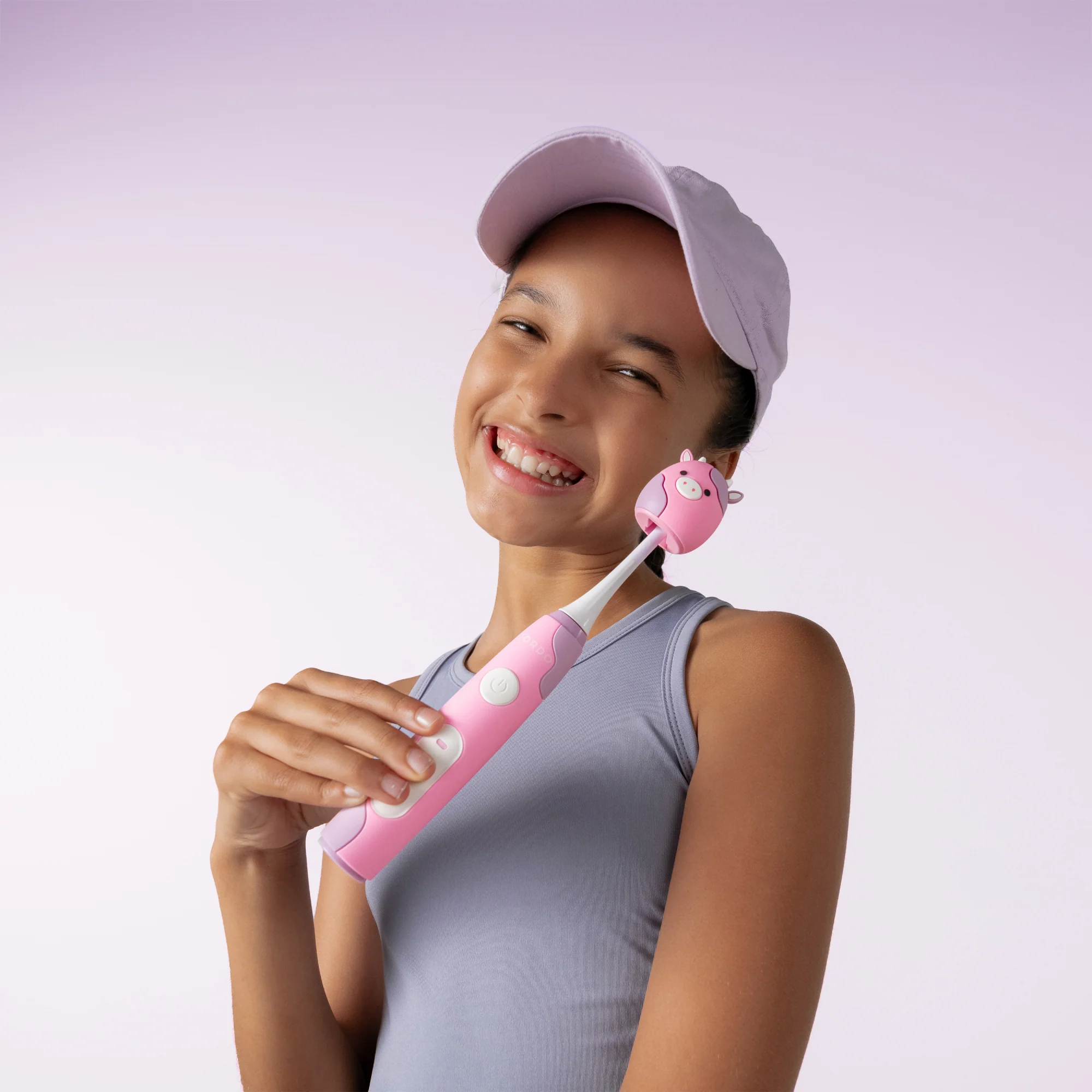 Ordo Sonic Kids Rechargeable Toothbrush & 4x Brush Heads - White - Squishmallows Patty - Image 3