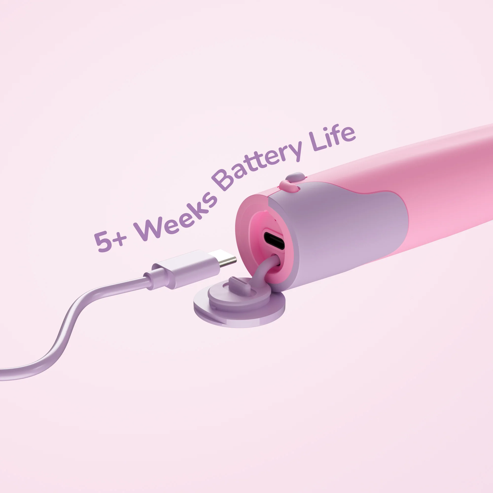 Ordo Sonic Kids Rechargeable Toothbrush & 4x Brush Heads - White - Squishmallows Patty - Image 9