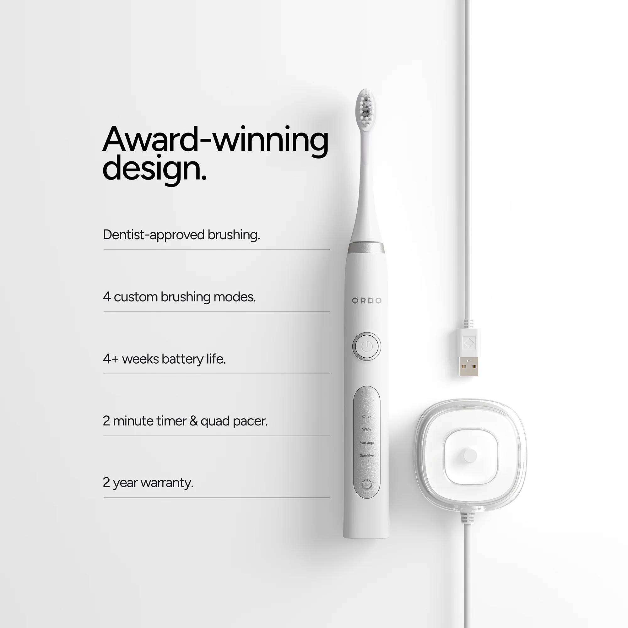 Ordo Sonic+ Toothbrush White/Silver - Image 6