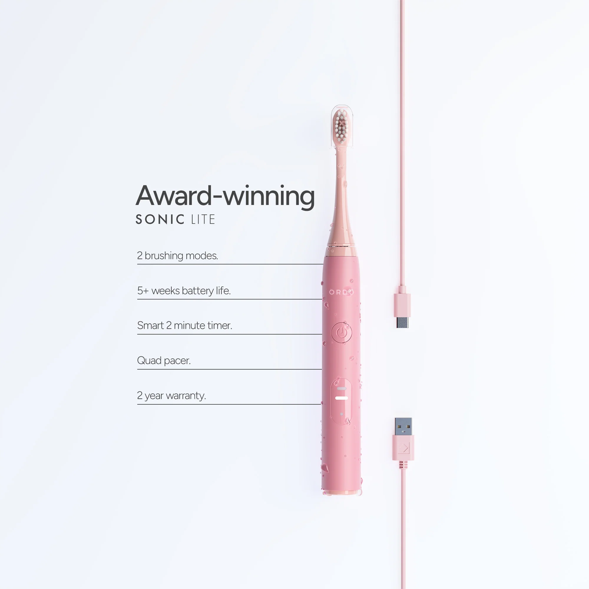 Ordo Sonic Lite Electric Toothbrush - Petal - Image 6