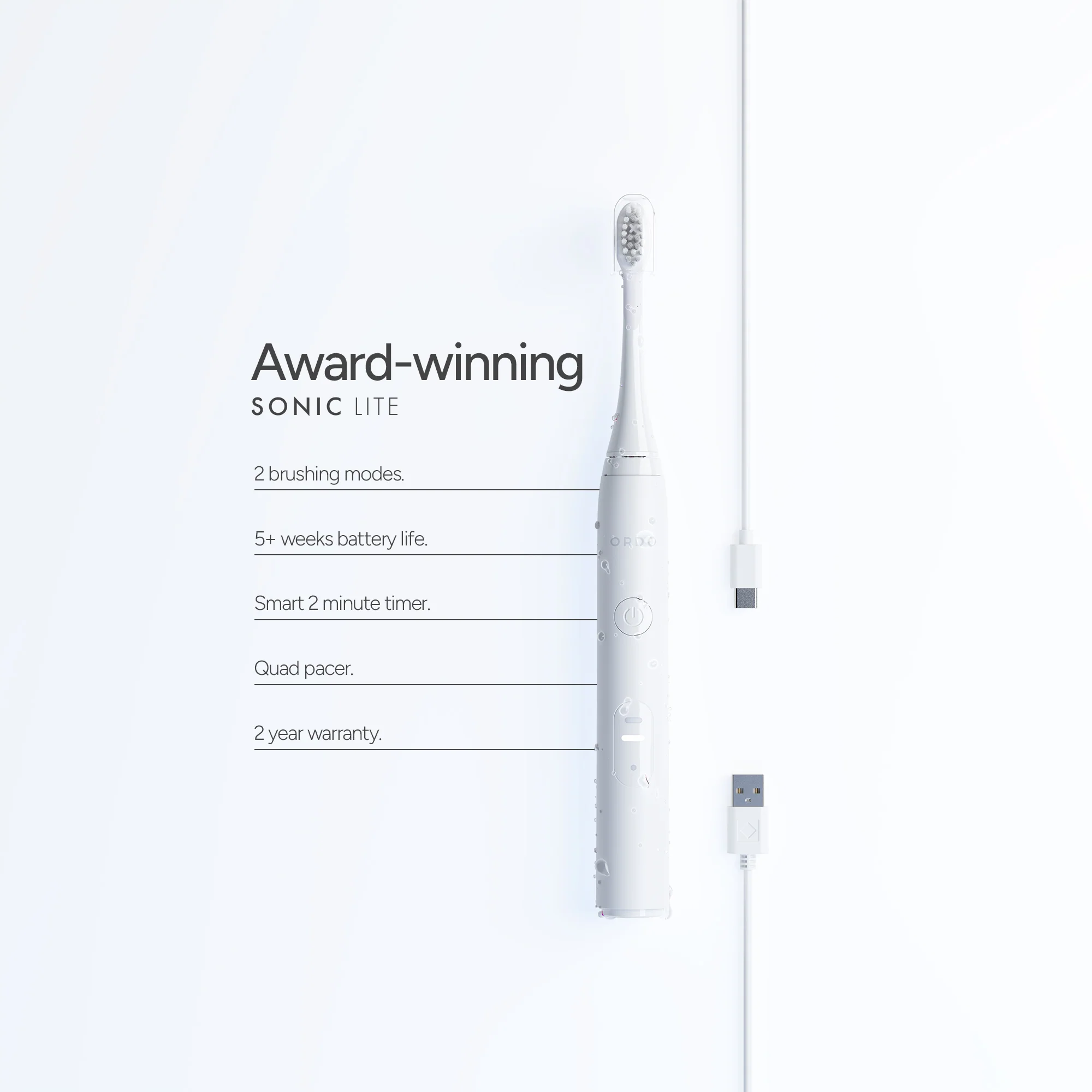 Ordo Sonic Lite Electric Toothbrush - Snow - Image 6