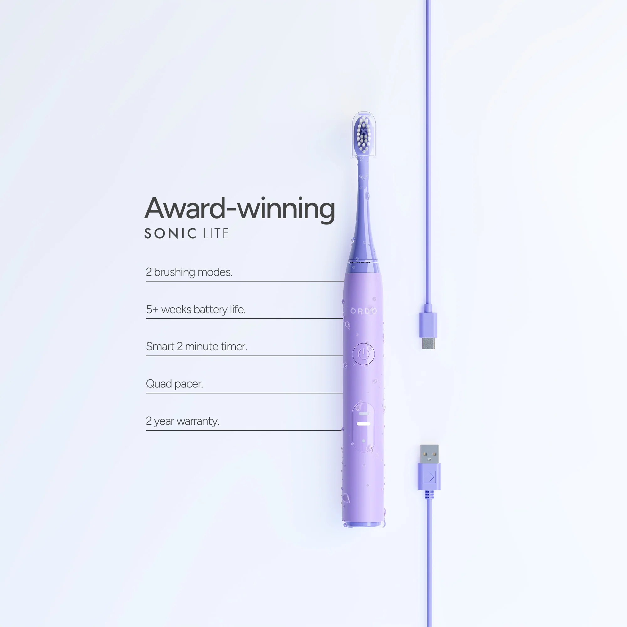 Ordo Sonic Lite Electric Toothbrush - Lavender - Image 6